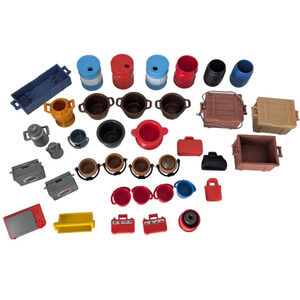 Playmobil Buckets Baskets Barrels Oil Drum Accessories Lot Mixed Variety